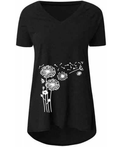 Womens Long Tunics or Tops to Wear with Leggings Short/Long Sleeve Blouses Shirts V Neck Dandalion $13.20 Tops