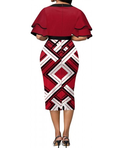 Women's Dress Bodycon Church Dress Elegant Work Pencil Dress Red-a $17.84 Dresses