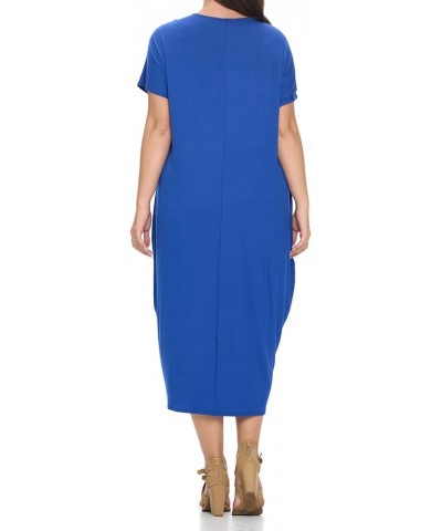 Women's Cocoon Maxi Dress with Dolman Sleeve Royal Blue $11.75 Dresses