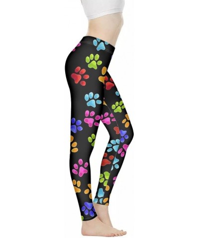 Women High Waist Tummy Control Leggings for Sports Running Gym Fitness Workout Yoga Pants Full Length Cute Footprint $11.50 A...