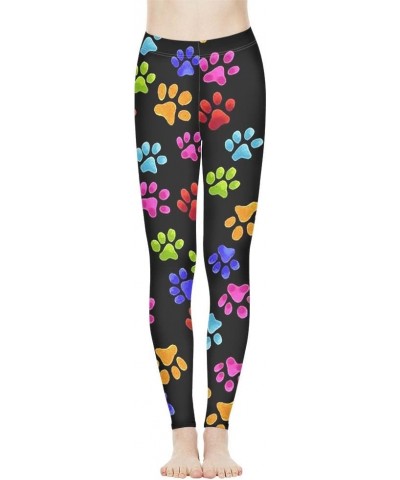 Women High Waist Tummy Control Leggings for Sports Running Gym Fitness Workout Yoga Pants Full Length Cute Footprint $11.50 A...