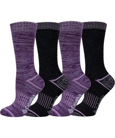 Women's 4 Pack Moisture Control Crew Socks Wild Iris-grey $11.06 Socks