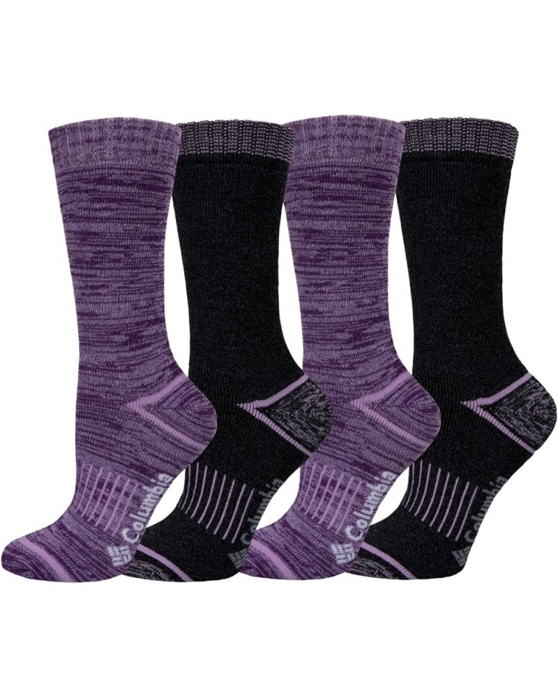 Women's 4 Pack Moisture Control Crew Socks Wild Iris-grey $11.06 Socks