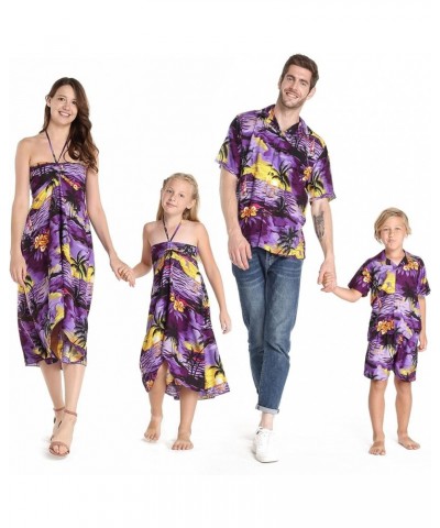 Matchable Family Hawaiian Luau Men Women Girl Boy Clothes in Sunset Purple Big Girl Girl Wrap $9.60 Jewelry