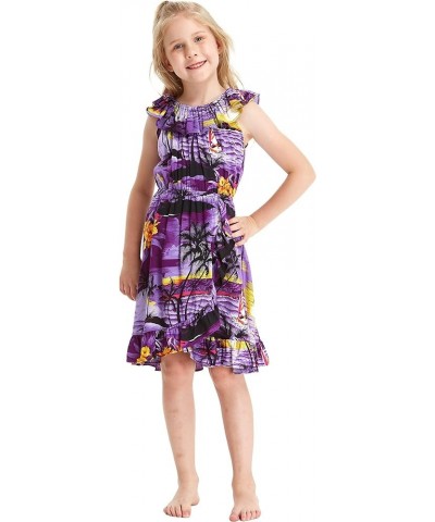 Matchable Family Hawaiian Luau Men Women Girl Boy Clothes in Sunset Purple Big Girl Girl Wrap $9.60 Jewelry