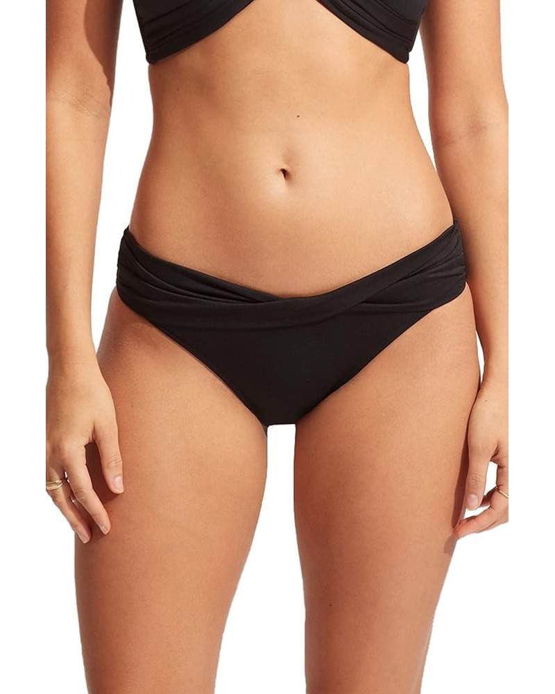 Women's Twist Band Hipster Full Coverage Bikini Bottom Swimsuit Eco Collective Black $8.60 Swimsuits