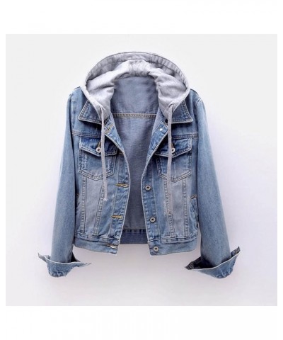 Womens Jean Jacket Hoodie Tops Classic Buttons Long Sleeve Hooded Denim Jackets Sherpa Fur Fleece Lined Winter Coat 02 Light ...