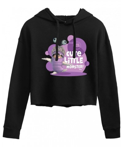 Monsters Inc. - Boo Cute Little Monster - Juniors Cropped Pullover Hoodie Black $14.40 Hoodies & Sweatshirts