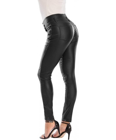 Womens Faux Leather High Waist Stretch Push Up Pant Petite26/Regular29/Tall32… Black $19.34 Leggings