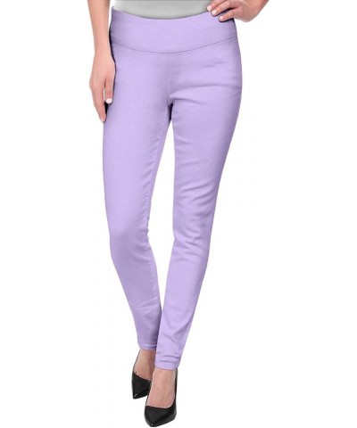 Women Stretch Skinny Dress Pants Nylon Ponte Pull On Office Leggings Trousers 1073t-lilac $17.09 Leggings