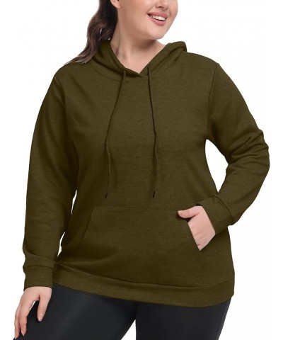 Plus Size Crewneck Sweatshirt for Women Pullover Shirts Long Sleeve Workout Tops Casual Activewear B1_army Green $12.25 Activ...