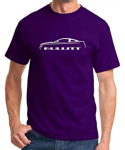 2008 2009 Bullitt Ford Mustang Classic Outline Design Print Tshirt Purple $14.75 T-Shirts