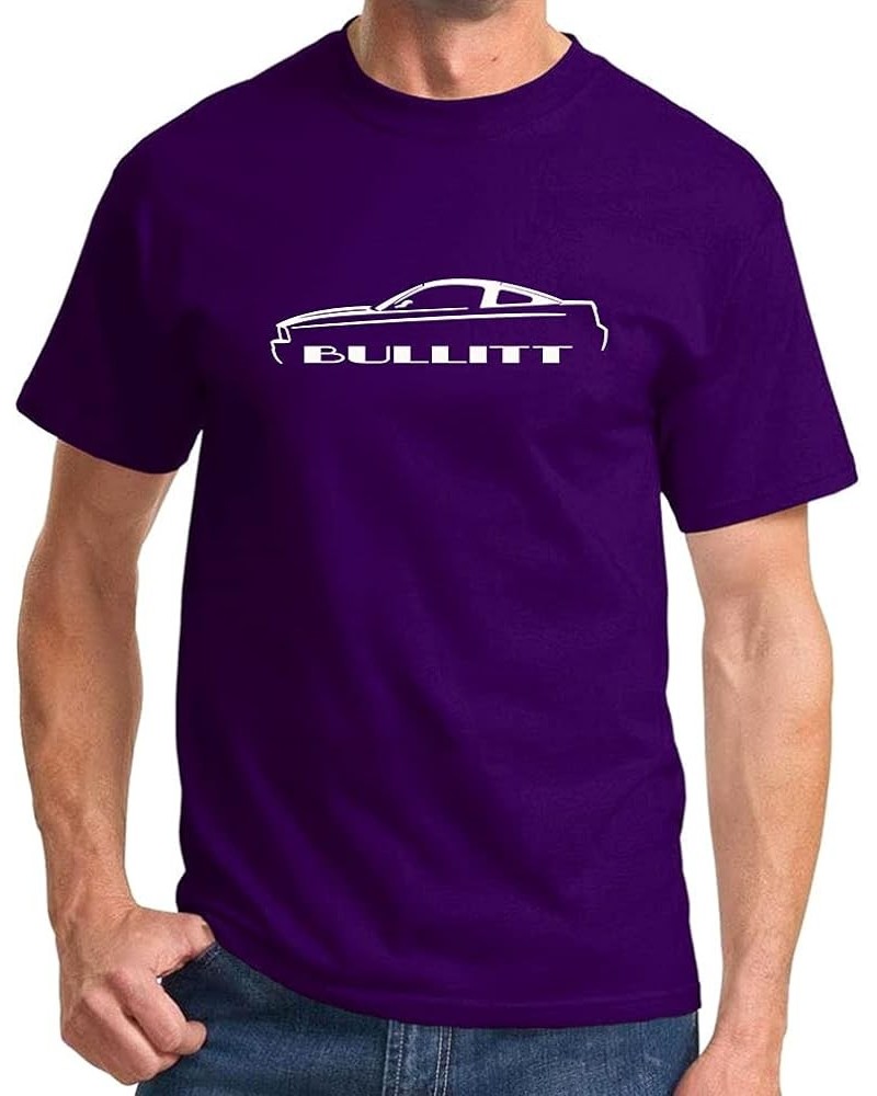 2008 2009 Bullitt Ford Mustang Classic Outline Design Print Tshirt Purple $14.75 T-Shirts