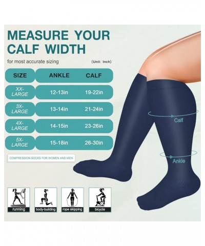 Plus Size Compression Socks for Men and Women-3 pairs Wide Calf Knee High Compression Stockings Support for Circulation,Nurse...