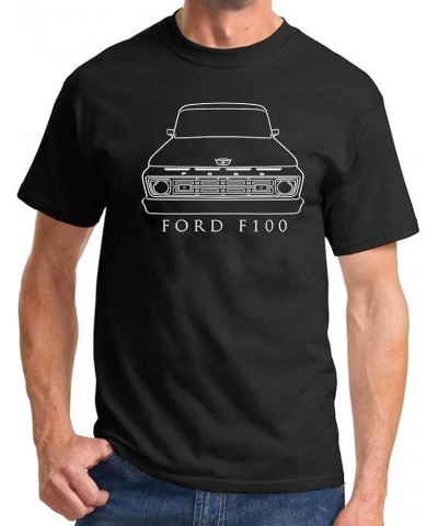 1964 Ford F100 Pickup Truck Classic Front End Design Print Tshirt Black $10.50 T-Shirts