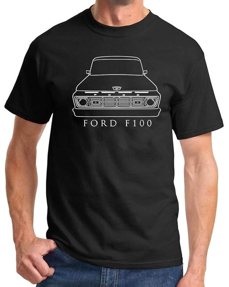 1964 Ford F100 Pickup Truck Classic Front End Design Print Tshirt Black $10.50 T-Shirts