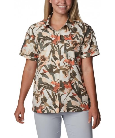 Women's Silver Ridge Utility Short Sleeve Shirt Chalk/Floriculture $21.15 Activewear