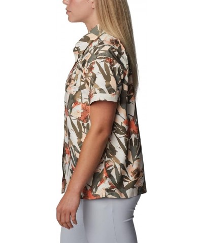 Women's Silver Ridge Utility Short Sleeve Shirt Chalk/Floriculture $21.15 Activewear