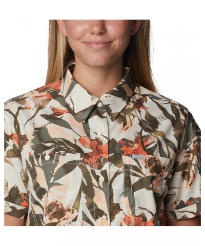 Women's Silver Ridge Utility Short Sleeve Shirt Chalk/Floriculture $21.15 Activewear