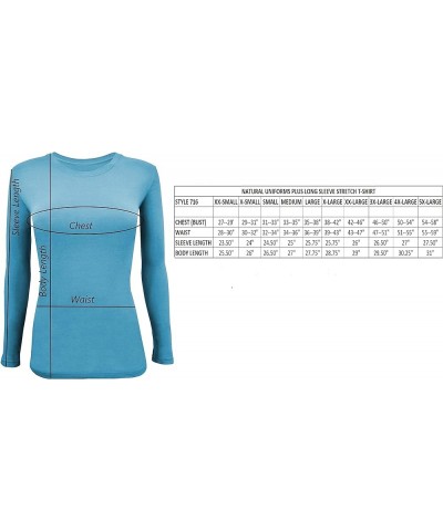 Cotton Essentials Women's Under Scrub Tee Crew Neck Long Sleeve T Charcoal $9.57 Tops