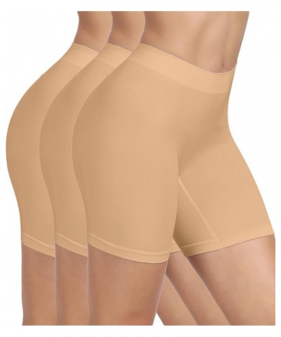 Slip Shorts Seamless Smooth Workout Yoga Bike Shorts for Women Under Dresses 3pack Nude+nude+nude 01 $15.65 Lingerie