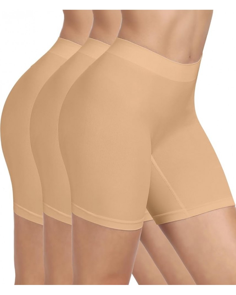 Slip Shorts Seamless Smooth Workout Yoga Bike Shorts for Women Under Dresses 3pack Nude+nude+nude 01 $15.65 Lingerie