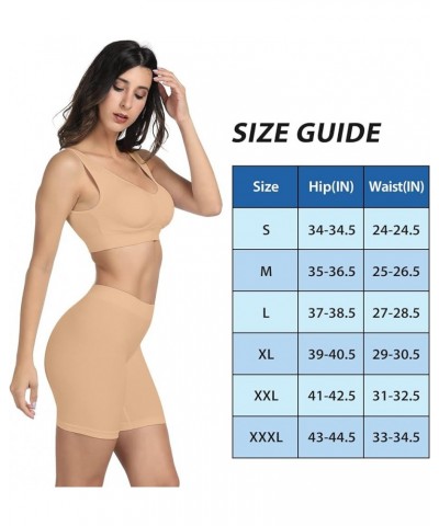 Slip Shorts Seamless Smooth Workout Yoga Bike Shorts for Women Under Dresses 3pack Nude+nude+nude 01 $15.65 Lingerie