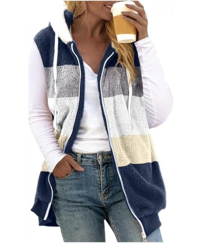 ADHOWBEW Jackets for Women 2023 Fall Winter Fashion Plus Size Casual Fleece Zip Up Coats Outerwear A-dark Blue $8.63 Jackets