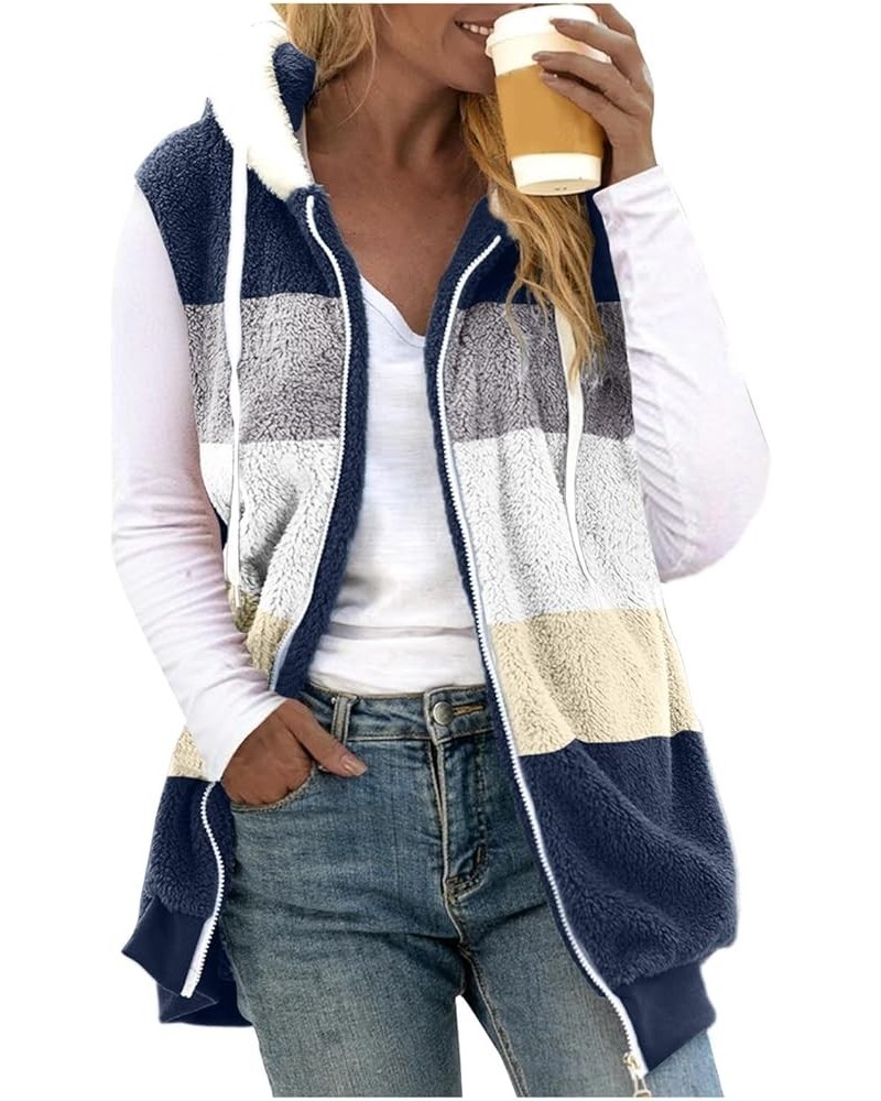 ADHOWBEW Jackets for Women 2023 Fall Winter Fashion Plus Size Casual Fleece Zip Up Coats Outerwear A-dark Blue $8.63 Jackets