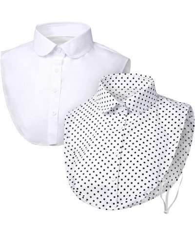 Women's Fake Collar Detachable Dickey Collar Faux False Collar Polka Dots Half Shirts Blouse for Women Girls White 2 $11.95 B...