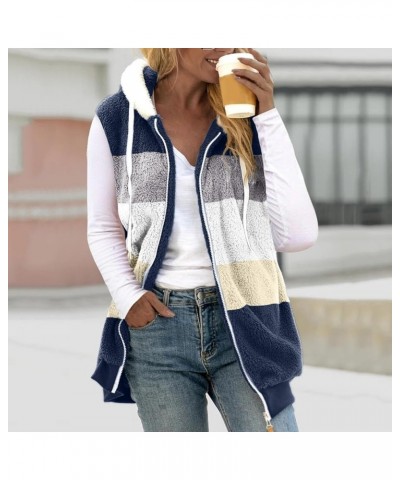 ADHOWBEW Jackets for Women 2023 Fall Winter Fashion Plus Size Casual Fleece Zip Up Coats Outerwear A-dark Blue $8.63 Jackets