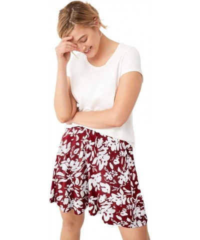 Women's Plus Size Flowy Shorts Fresh Pomegranate Print $14.84 Shorts