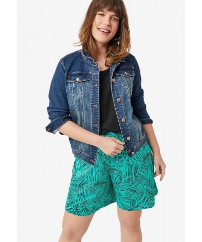 Women's Plus Size Flowy Shorts Fresh Pomegranate Print $14.84 Shorts