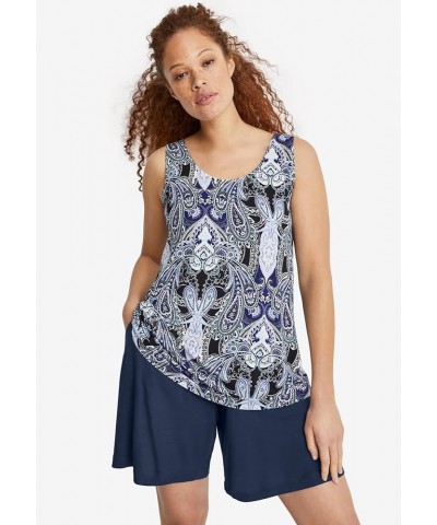 Women's Plus Size Flowy Shorts Fresh Pomegranate Print $14.84 Shorts