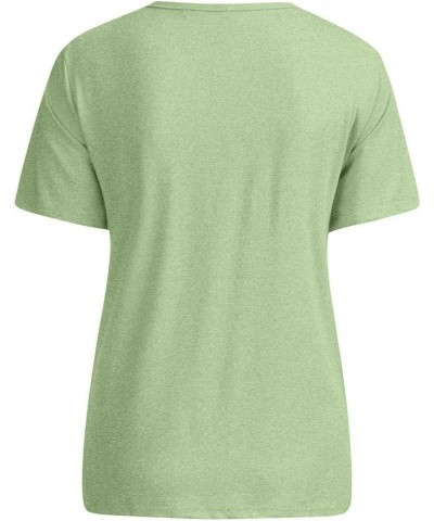 Womens Short Sleeve Tops, Women's Summer New Funny Graphic Tee Basic Comfortable O-Neck Shirts Loose Fit Blouses C1-green $10...