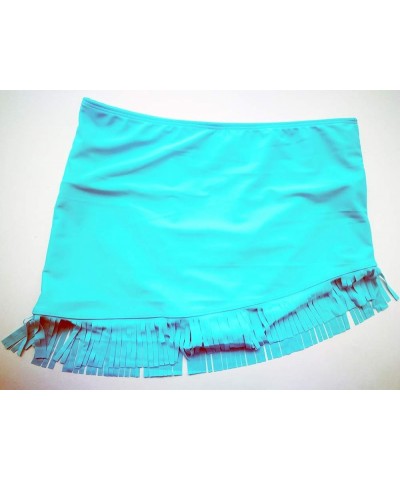 Women's Halter Top Tankini Fringe Swimwear Tassel Swimsuit Plus Size Sky Blue $15.48 Swimsuits