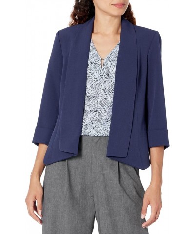 Women's Drape Neck Cardigan Jacket Navy $35.85 Sweaters