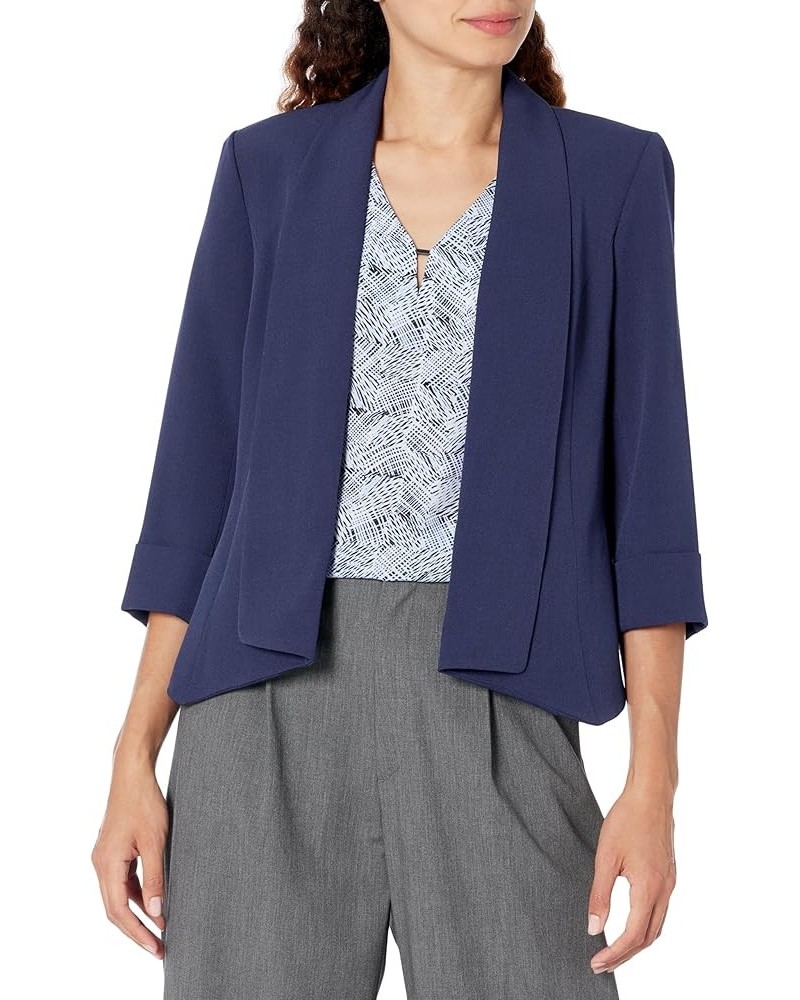 Women's Drape Neck Cardigan Jacket Navy $35.85 Sweaters