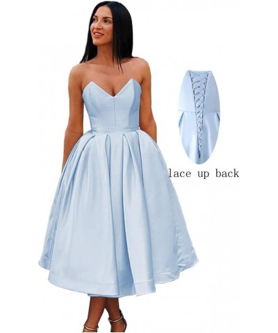 Women's Sweetheart Strapless Short Prom Dresses Satin A-line Homecoming Dresses Sage $47.84 Dresses