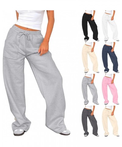 Women Wide Leg Sweatpants Summer Baggy Straight Leg Sweatpants Y2K Flare Sweatpants Casual Cotton Sweatpants *A-beige $7.69 A...