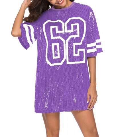 Juniors Short Sleeve Sequin Funny Dress Shirts A Purple $22.52 Activewear