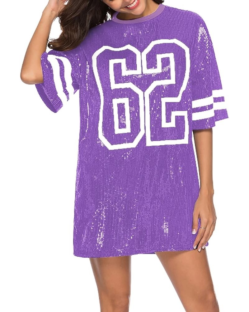 Juniors Short Sleeve Sequin Funny Dress Shirts A Purple $22.52 Activewear