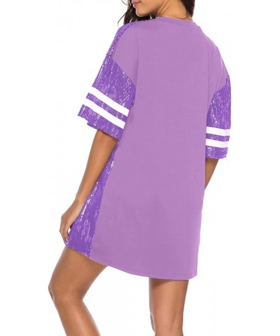 Juniors Short Sleeve Sequin Funny Dress Shirts A Purple $22.52 Activewear