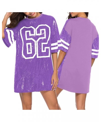 Juniors Short Sleeve Sequin Funny Dress Shirts A Purple $22.52 Activewear