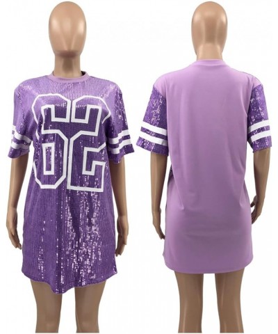 Juniors Short Sleeve Sequin Funny Dress Shirts A Purple $22.52 Activewear