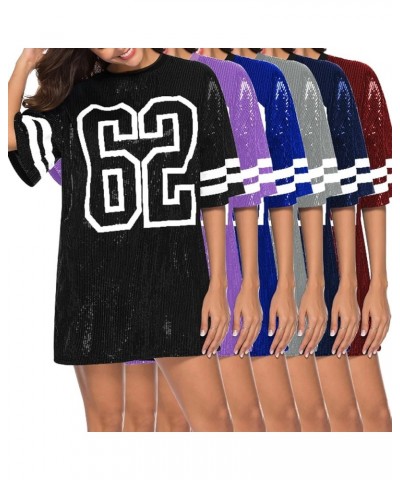 Juniors Short Sleeve Sequin Funny Dress Shirts A Purple $22.52 Activewear