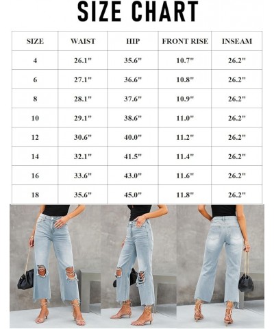 High Waisted Ripped Flare Jeans for Women Casual Distressed Pants Lake Green $23.03 Jeans