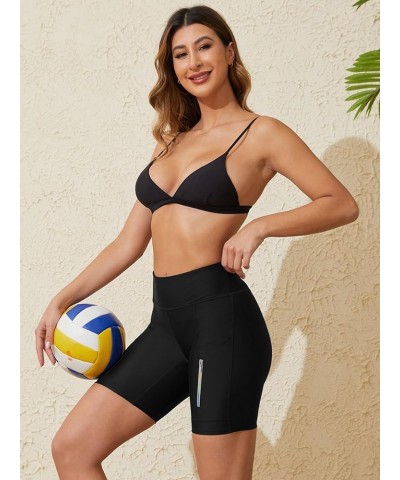 Women's Swim Shorts Board Shorts Swimwear Bathing Suits Bottoms with Pocket High Waisted Quick Dry Black2 $15.11 Swimsuits