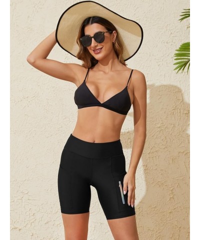 Women's Swim Shorts Board Shorts Swimwear Bathing Suits Bottoms with Pocket High Waisted Quick Dry Black2 $15.11 Swimsuits