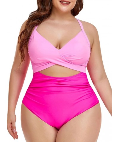 Women's One Piece Swimsuits Tummy Control Cutout High Waisted Bathing Suit Wrap Tie Back 1 Piece Swimsuit Pink $24.35 Swimsuits